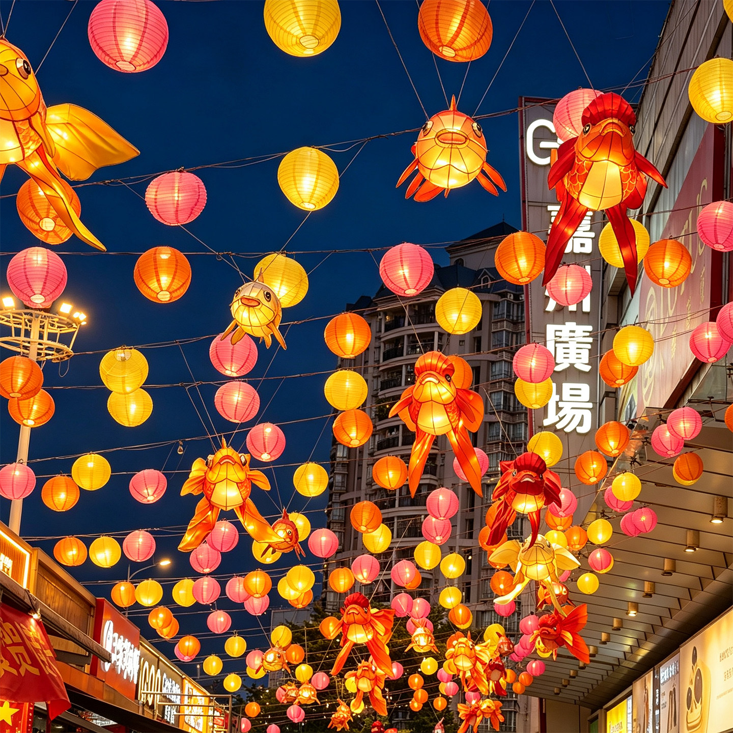 佛山岭南景区元宵发光鱼灯