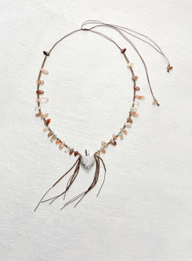 Apt 26SS 流苏心形瓶吊坠项链