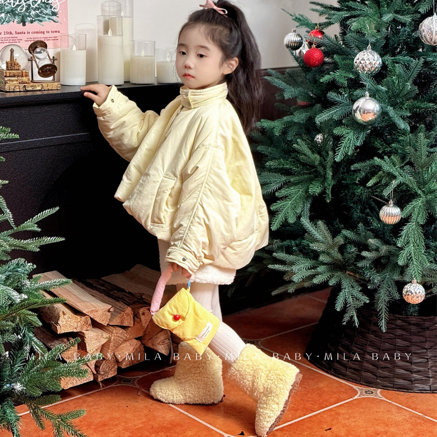 MILA BABY2025冬季女童韩版保暖棉服儿童可爱娃娃装棉袄+毛呢短裤,童装/婴儿装/亲子装,棉袄/棉服,淘宝优惠券,粉丝福利购,淘宝优惠卷