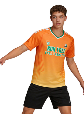 STNP世界杯科特迪瓦短袖足球服男女字母橙色运动T恤速干透气球衣