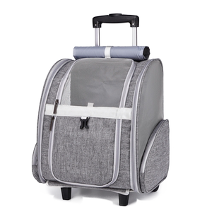 宠物拉杆箱双猫猫包外出便携小推车猫咪两只装大号行李箱双肩背包