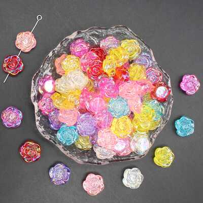 diy透明14mm直孔手工花树脂