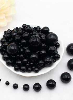 4-20mm不掉皮黑色糖果珠散珠DIY手链包包动物眼睛材料饰品配件