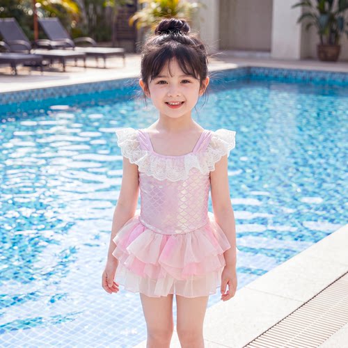 女童美人鱼连体泳衣2026新款