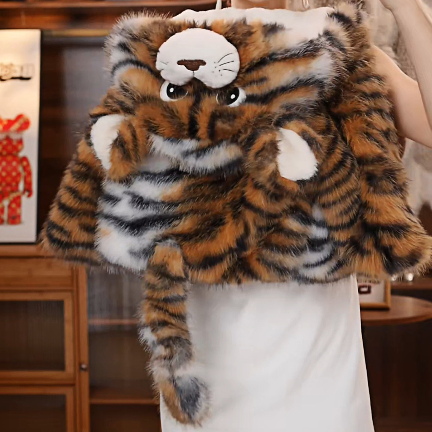 儿童皮草外套2025新款洋气保暖秋冬加厚可爱小老虎毛茸茸加绒上衣,童装/婴儿装/亲子装,皮草/仿皮草,淘宝优惠券,粉丝福利购,淘宝优惠卷