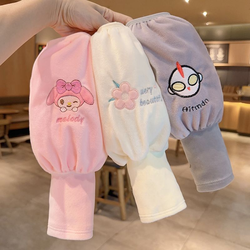 新款学生儿童袖套手套二合一手袖羽绒服护袖保暖耐脏中长款女套袖