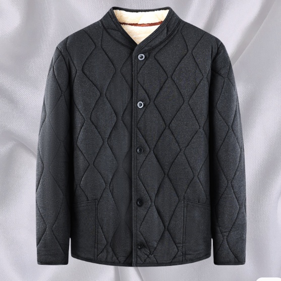 中老年人男士驼绒棉袄外穿冬季加厚棉服爸爸加绒保暖内衣棉衣套装