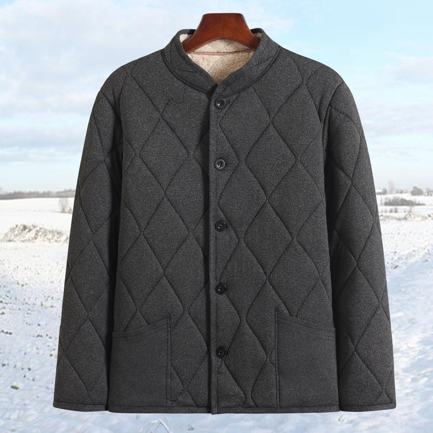 中老年人棉袄棉裤加绒加厚保暖内胆棉衣男外套爷爷爸爸棉服冬装