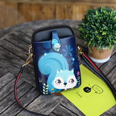 手机包女2023新款 夏天拉链小包韩版 卡通可爱零钱包单肩斜挎小包包