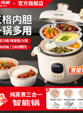 韩派电压力锅家用5L6升智能双胆电高压锅饭煲全自动多功能开盖煮
