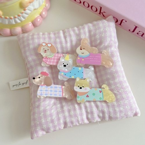 可爱狗狗发夹亚克力卡通少女心夹