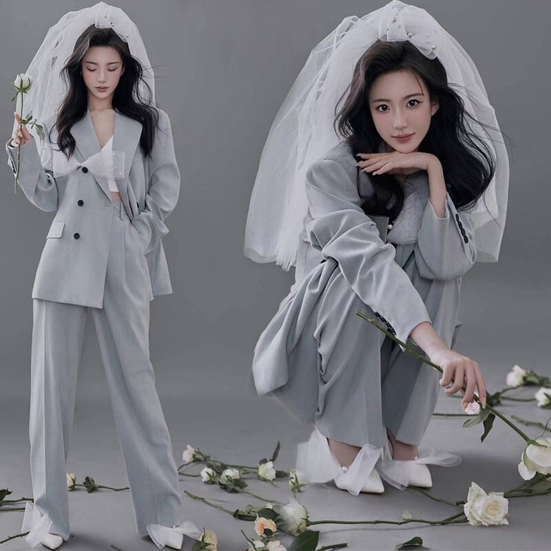 影楼个性形象照杂志风格西服套装
