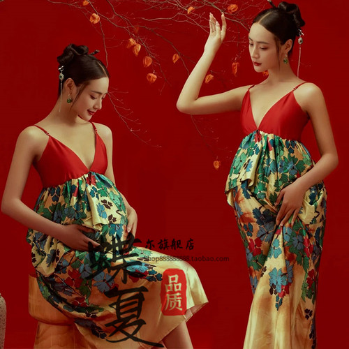 影楼孕妈咪室内大肚写真摄影服饰