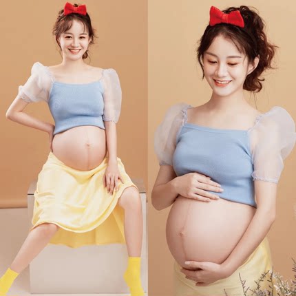 新款影楼孕妇写真主题服装时尚大肚妈咪照私房孕味拍照摄影服饰