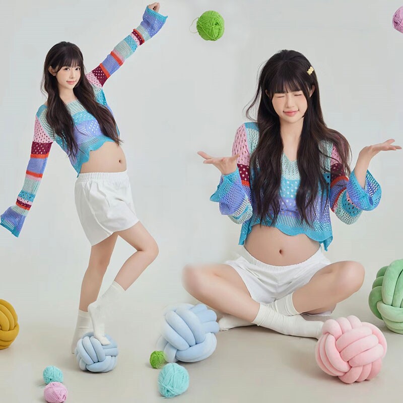 新款影楼小清新孕妇写真摄影服装