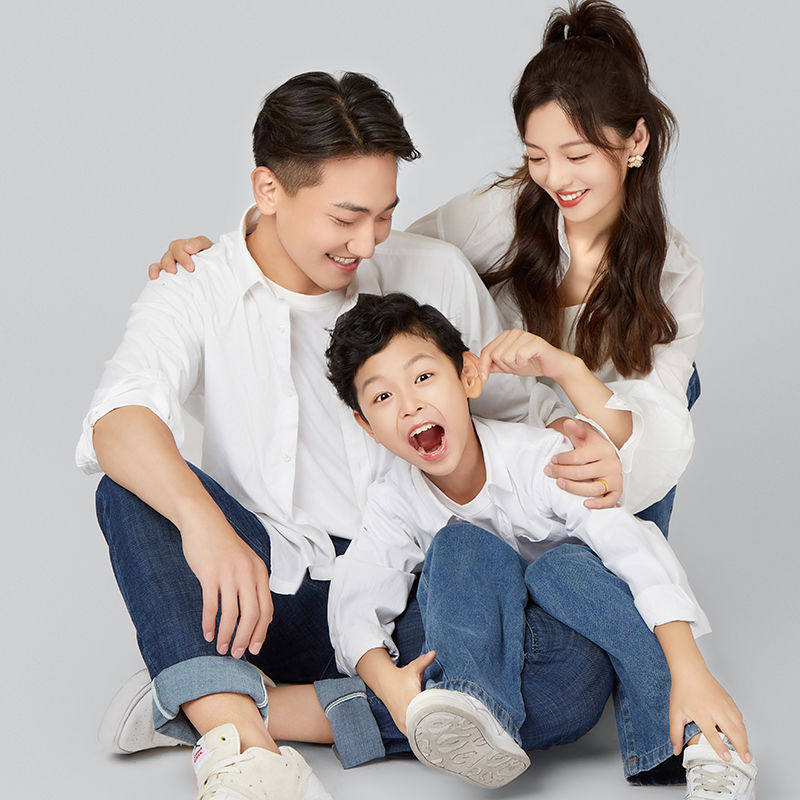 影楼新款全家福唯美写真摄影服装
