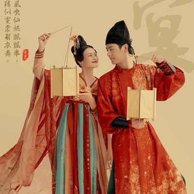 唐装复古国潮中式演出网红礼服