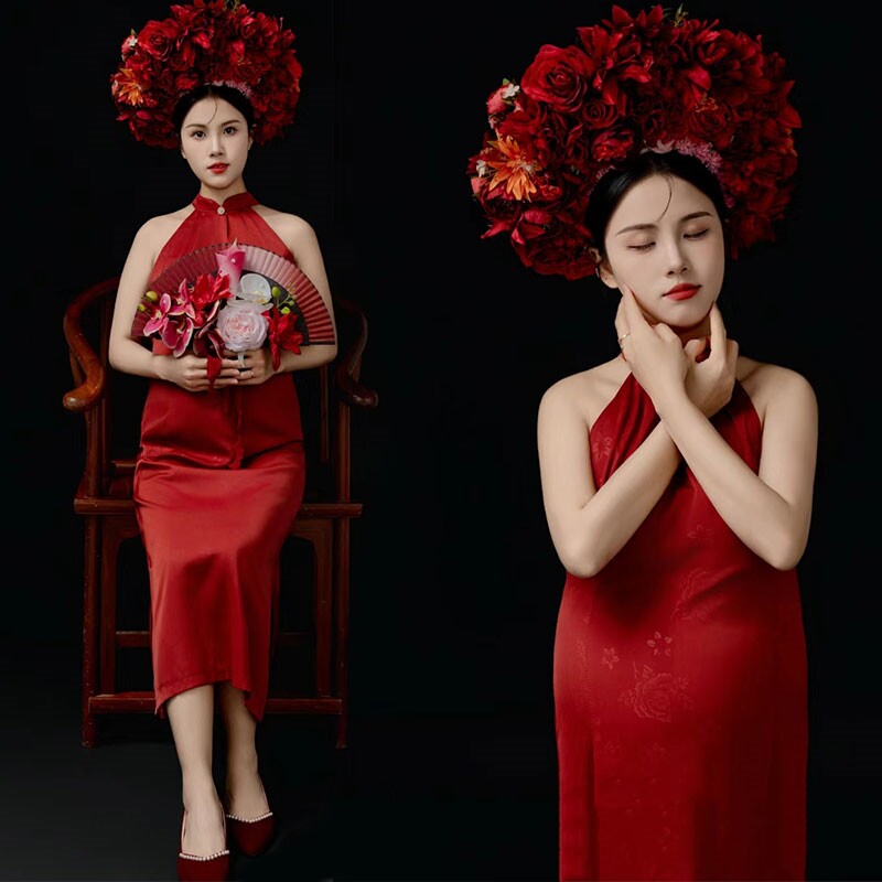 影楼新款孕妈咪唯美写真摄影服装