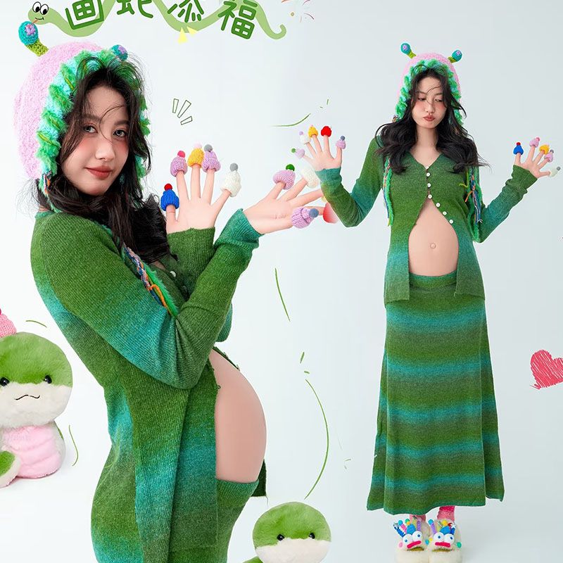 影楼新款蛇年主题时尚孕妇写真照可爱居家温馨孕妈咪艺术摄影服装