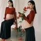 复古油画风孕妈大肚照摄影写真服装 影楼新款 孕妇照服装 纯欲风小众