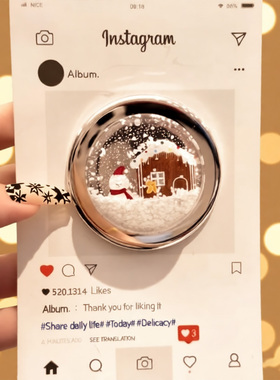 冬日氛围雪花雪人电镀磁吸支架适用MagSafe手机强力吸附桌面懒人