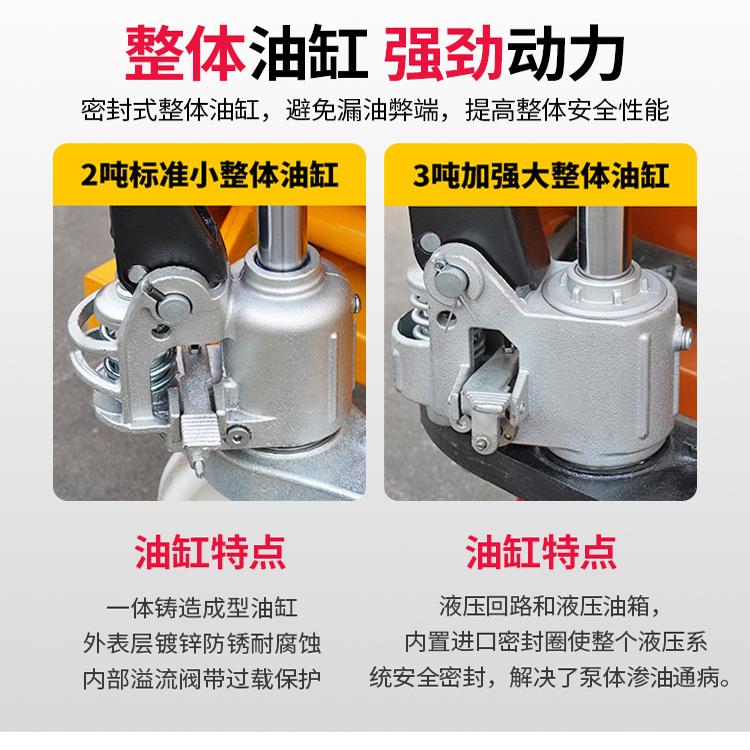 2/3/5吨手动液压叉车油缸搬运车油泵地牛焊接整体泵配件手把轮子