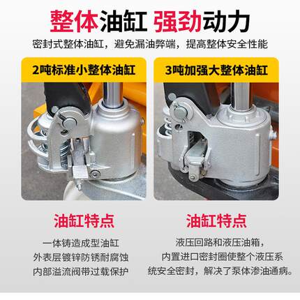 2/3/5吨手动液压叉车油缸搬运车油泵地牛焊接整体泵配件手把轮子