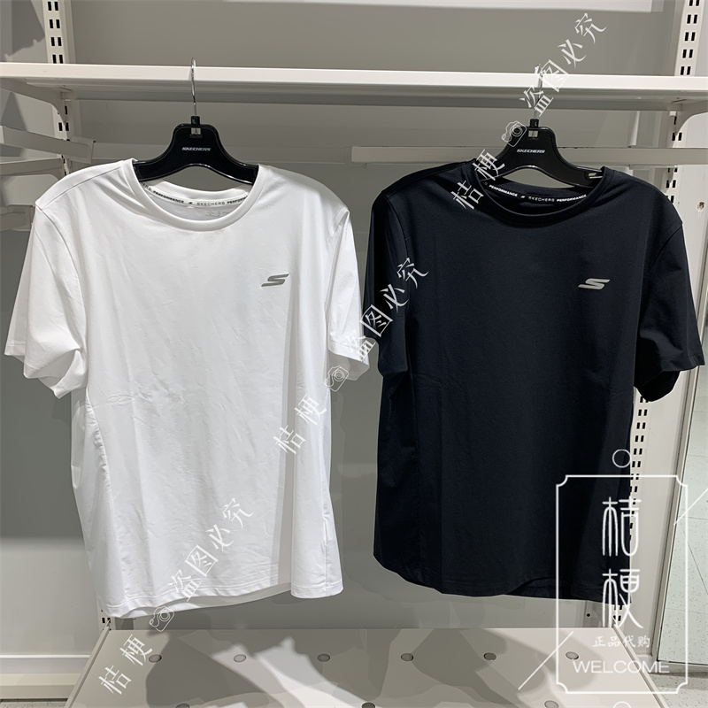 斯凯奇男夏速干针织短袖T恤衫