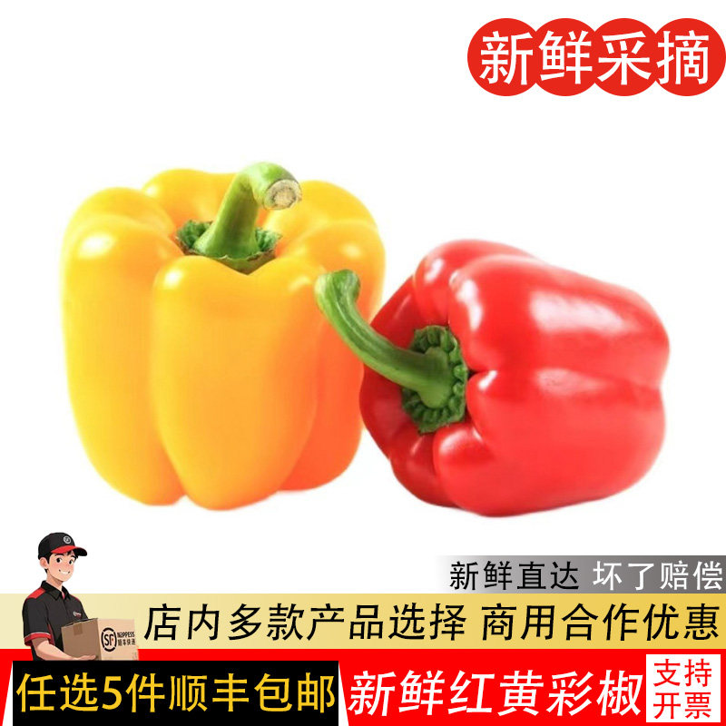 新鲜圆椒五彩椒柿子椒灯笼椒太空椒红椒黄绿椒水果椒红黄彩椒500g,水产肉类/新鲜蔬果/熟食,其它,淘宝优惠券,粉丝福利购,淘宝优惠卷