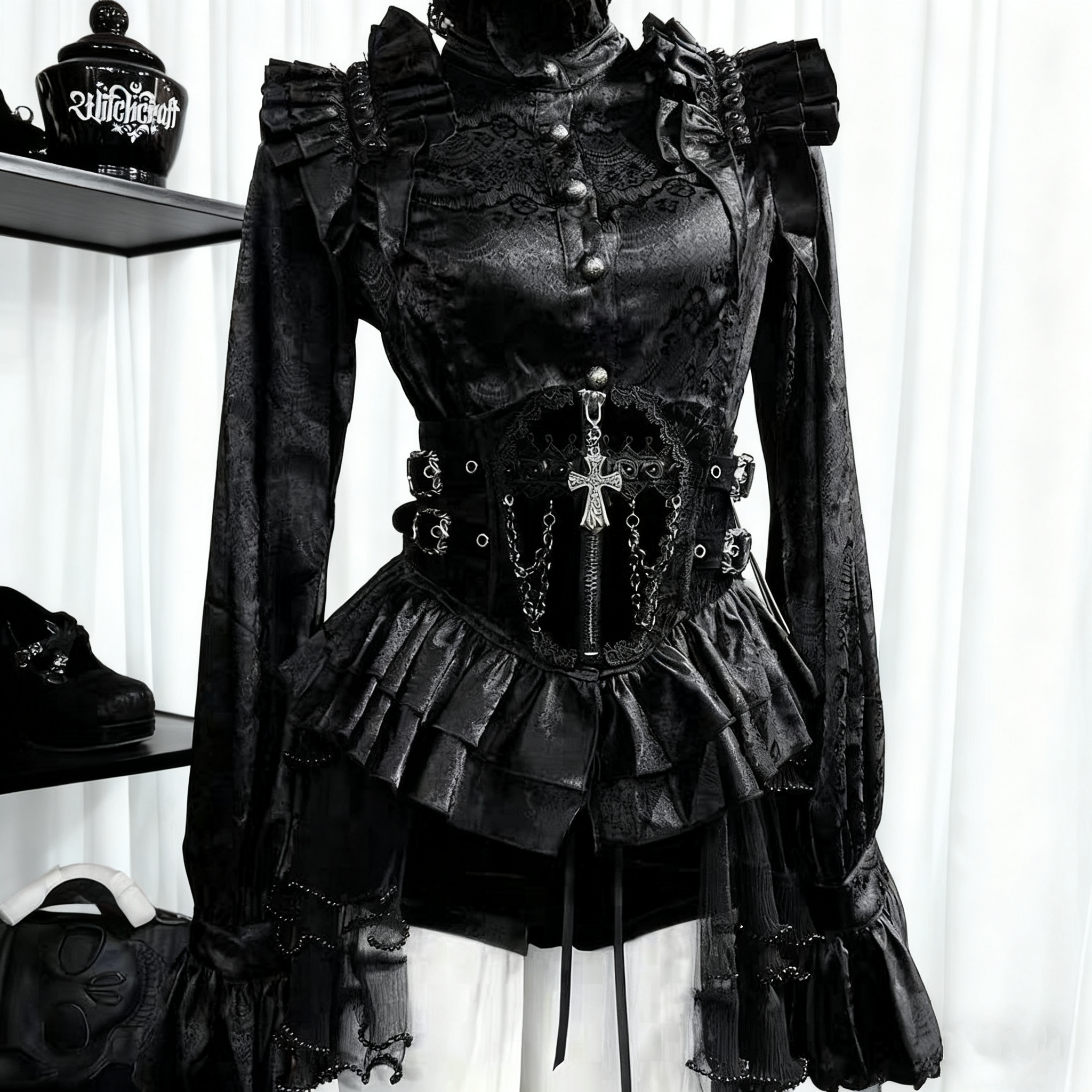 哥特暗黑系Lolita上衣姬袖长袖冬