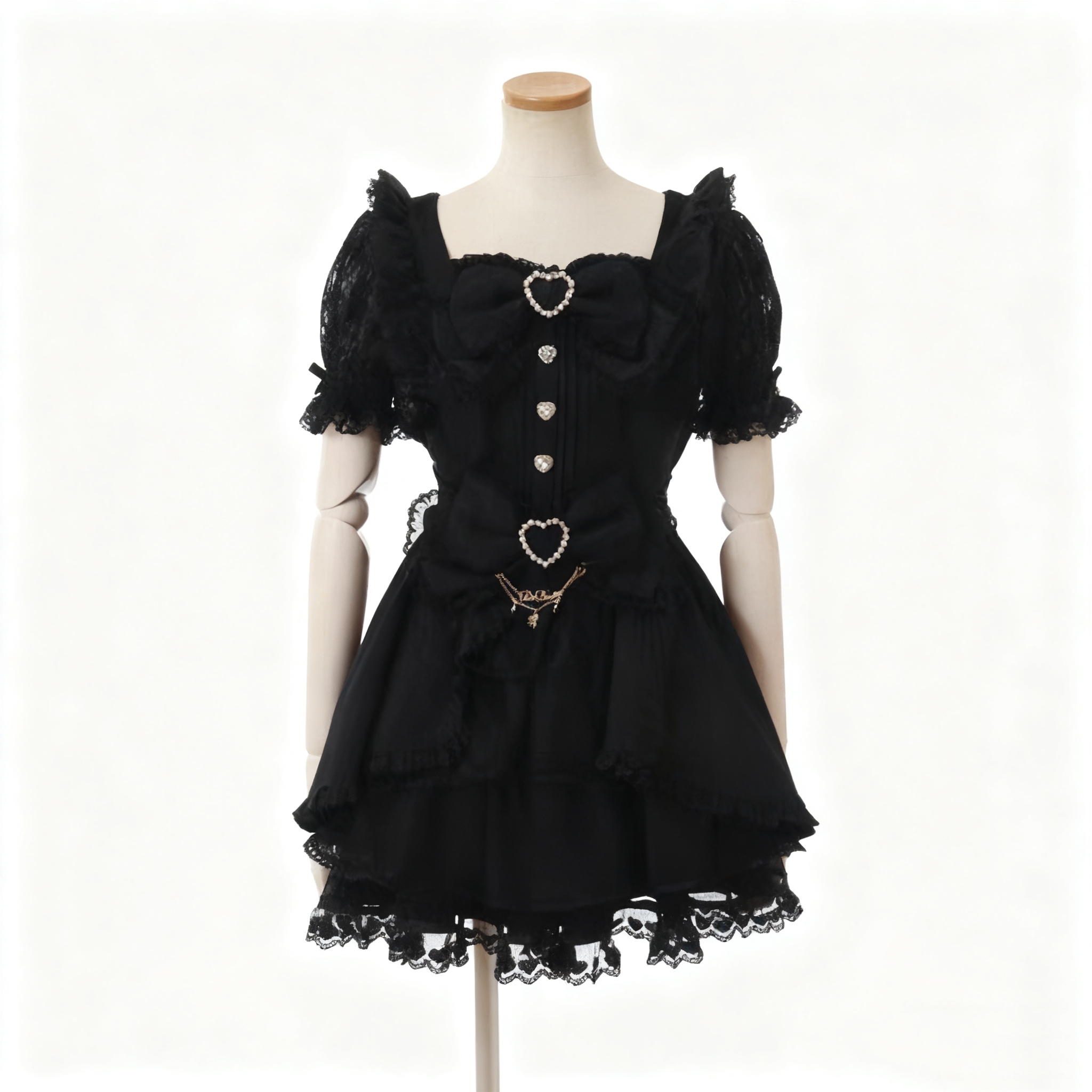 黑色蕾服穿搭量产型黑雪姬连衣裙