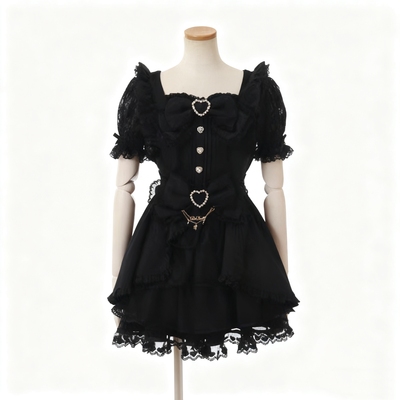 黑色蕾服穿搭量产型黑雪姬连衣裙