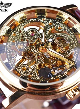 Leisure retro Roman hollow watch manual mechanical watch