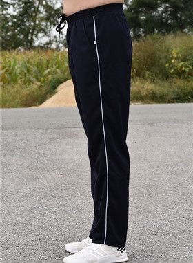 藏蓝白边一条女生初中校服裤子