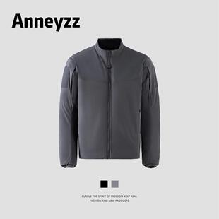 Anneyzz知易冬季无帽立领薄款“军鸟棉衣男户外防风棉服通勤外套