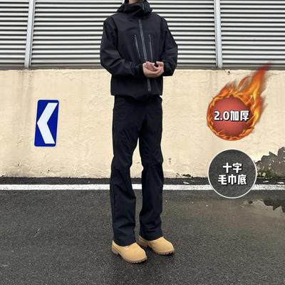 秋冬3D立体弯刀裤加厚加绒三防裤