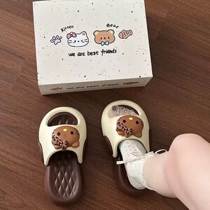 可爱拖鞋女外穿厚底夏季2026新款猫咪卡通凉拖防滑室内家居踩屎感