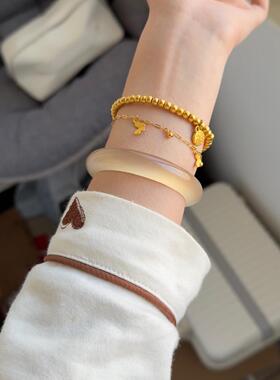 美拉德风冰种石英岩玉手镯