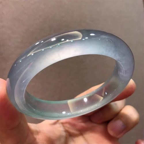 高冰种浅冰蓝色玉手镯