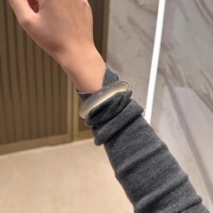 香槟色玛瑙玉髓手镯小红书同款 透带礼盒 独龙玉扁条正圈女款
