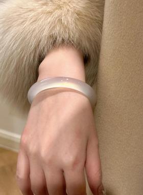 天然冰种白玉髓手镯荔枝冻