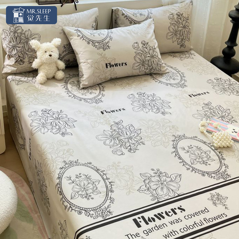 纯棉床单单件100全棉印花ins风学生宿舍被单枕套三件套坑单子防滑