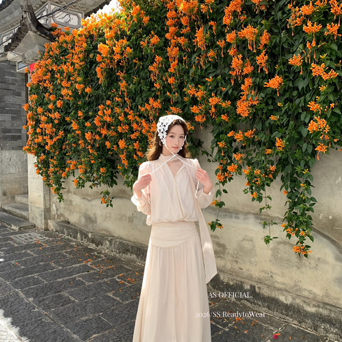 自留出场即焦点·春夏搭配率很高·法式褶皱纱裙半身裙(只卖半身