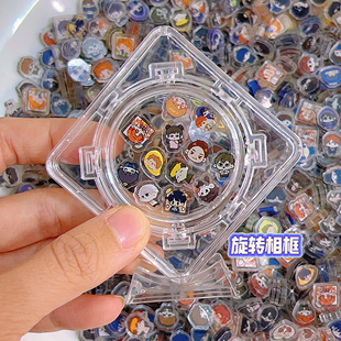 小红书同款透明可旋转收纳盒圆形39mm亚克力咕卡卡盘展示架相框