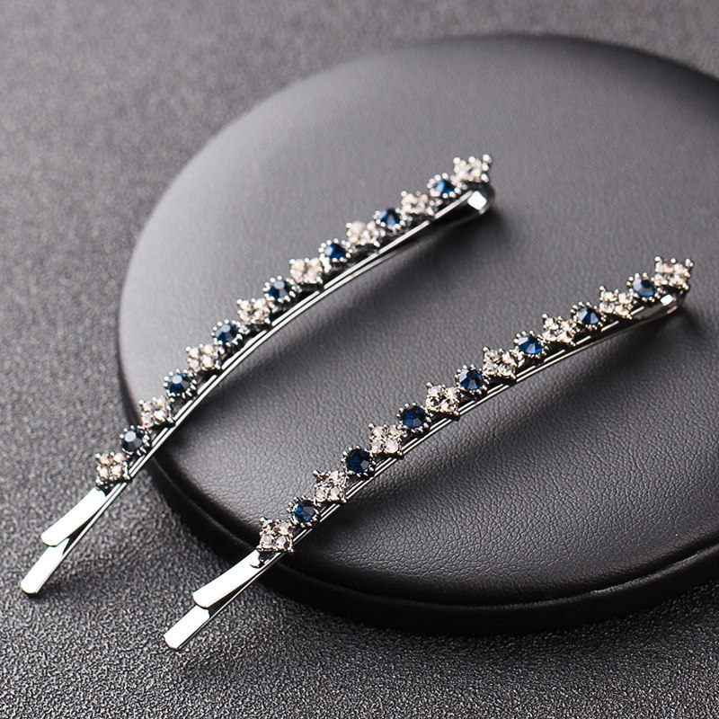 边夹水钻妈妈大发卡侧边发夹一字夹大号简约镶钻卡子女碎发刘海夹