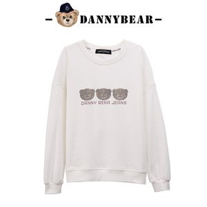 【罗永浩专享】DANNYBEAR男女款轻奢小熊烫钻圆领宽松时尚卫衣