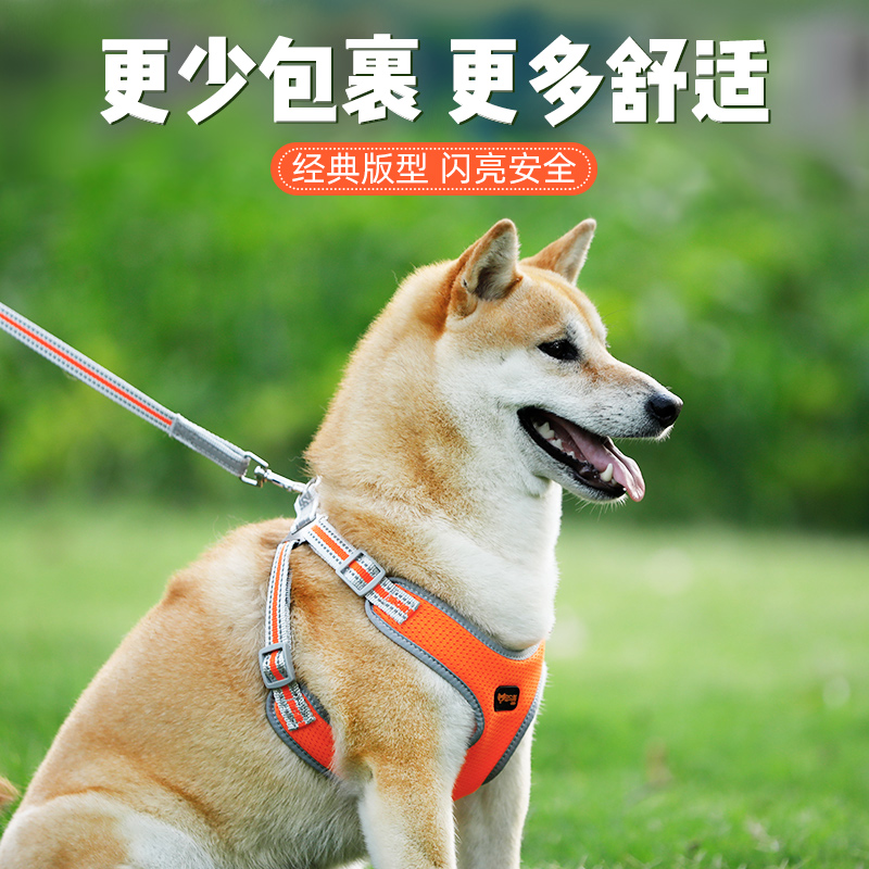 狗狗牵引绳狗绳子宠物中小型犬泰迪背心式项圈胸背带幼犬遛狗链子