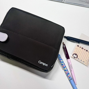 日本KOKUYO国誉Campus大容量笔袋站立式纯色限定大开口多功能学生用大开口文具袋桌立式收纳包初中生小学生