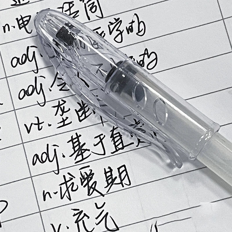 PILOT百乐拔帽刷题笔透明一次性