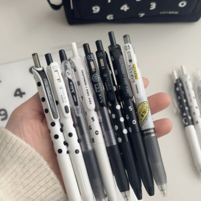 斑马百乐波点中性笔黑笔套装0.5m